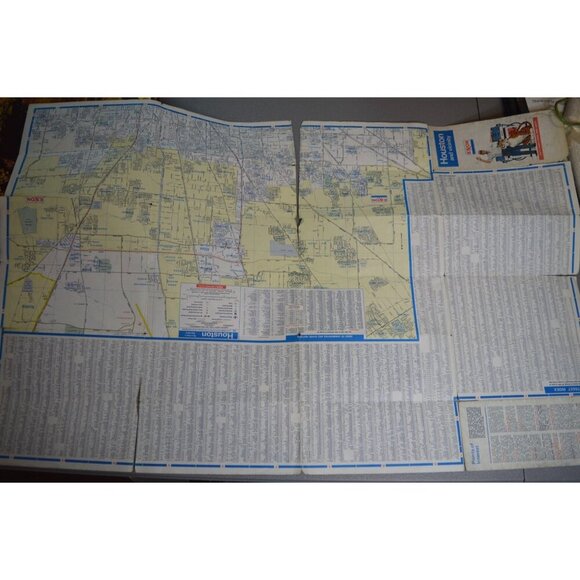 Vintage 1979 Exxon Houston Vicinity Road Map With Points Of Interest Highlighted - Picture 10 of 10